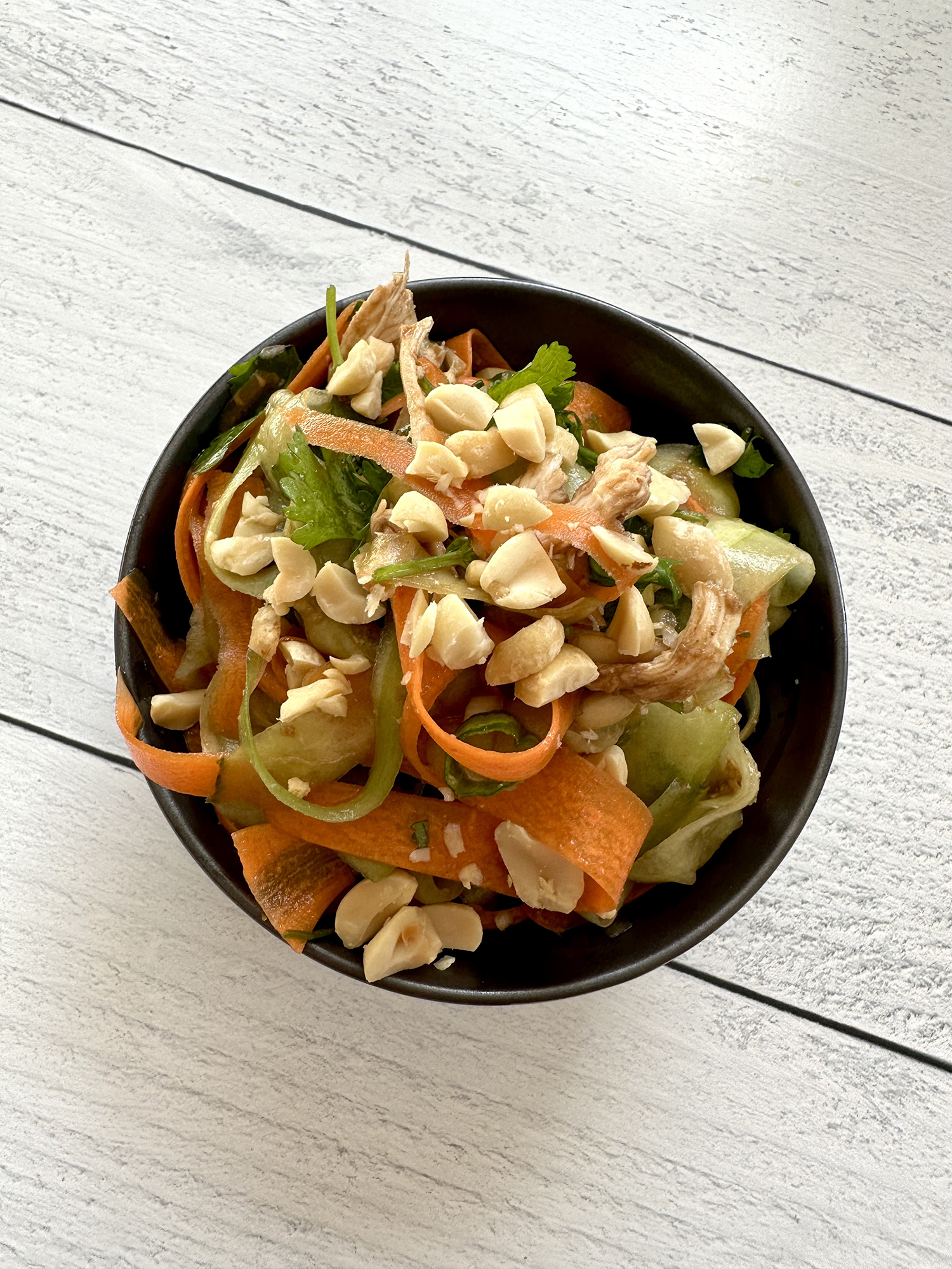 Pad Thai Salad with Cucumber & Carrot Noodles
