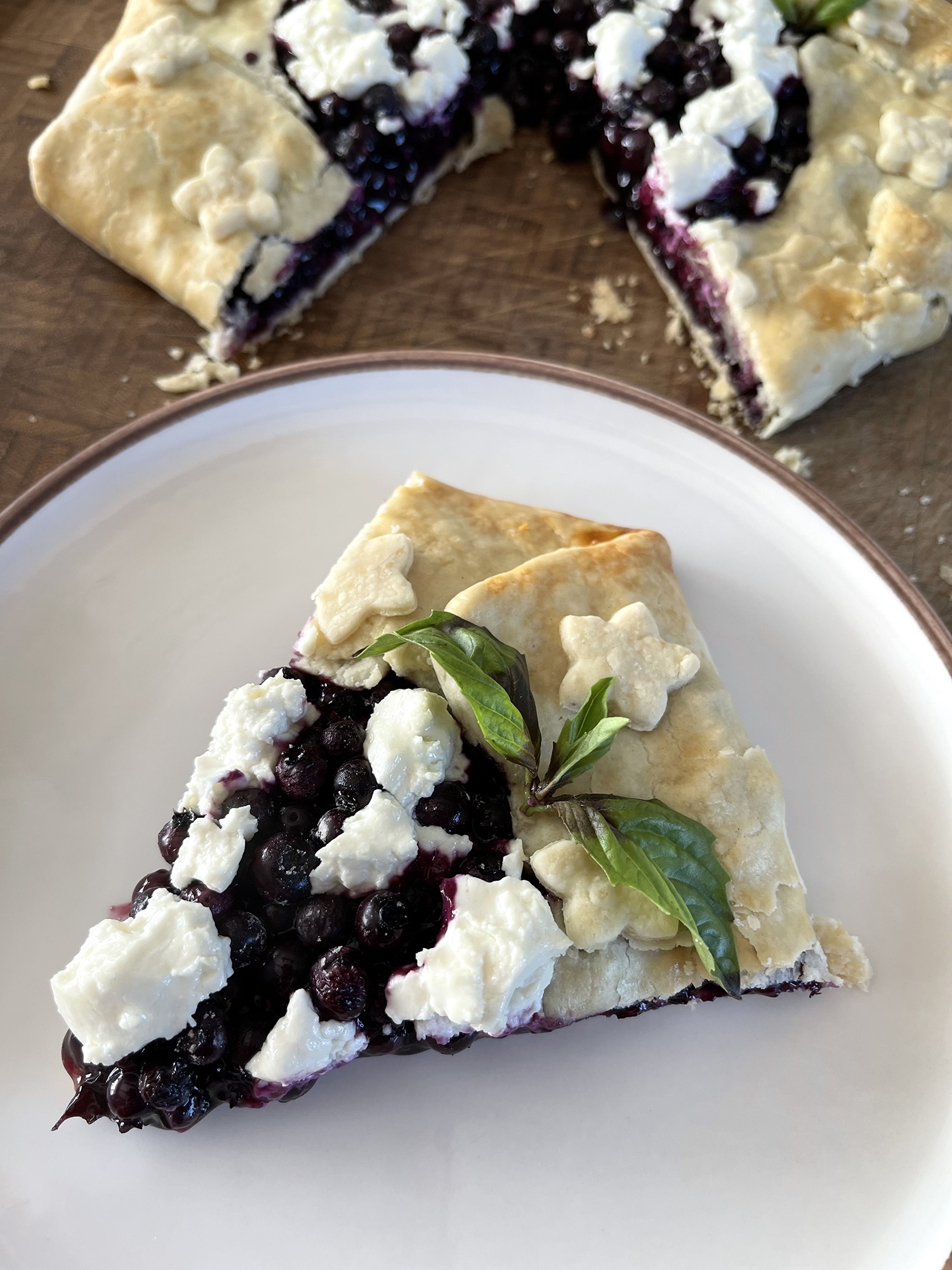 Blueberry Basil and Chèvre Galette