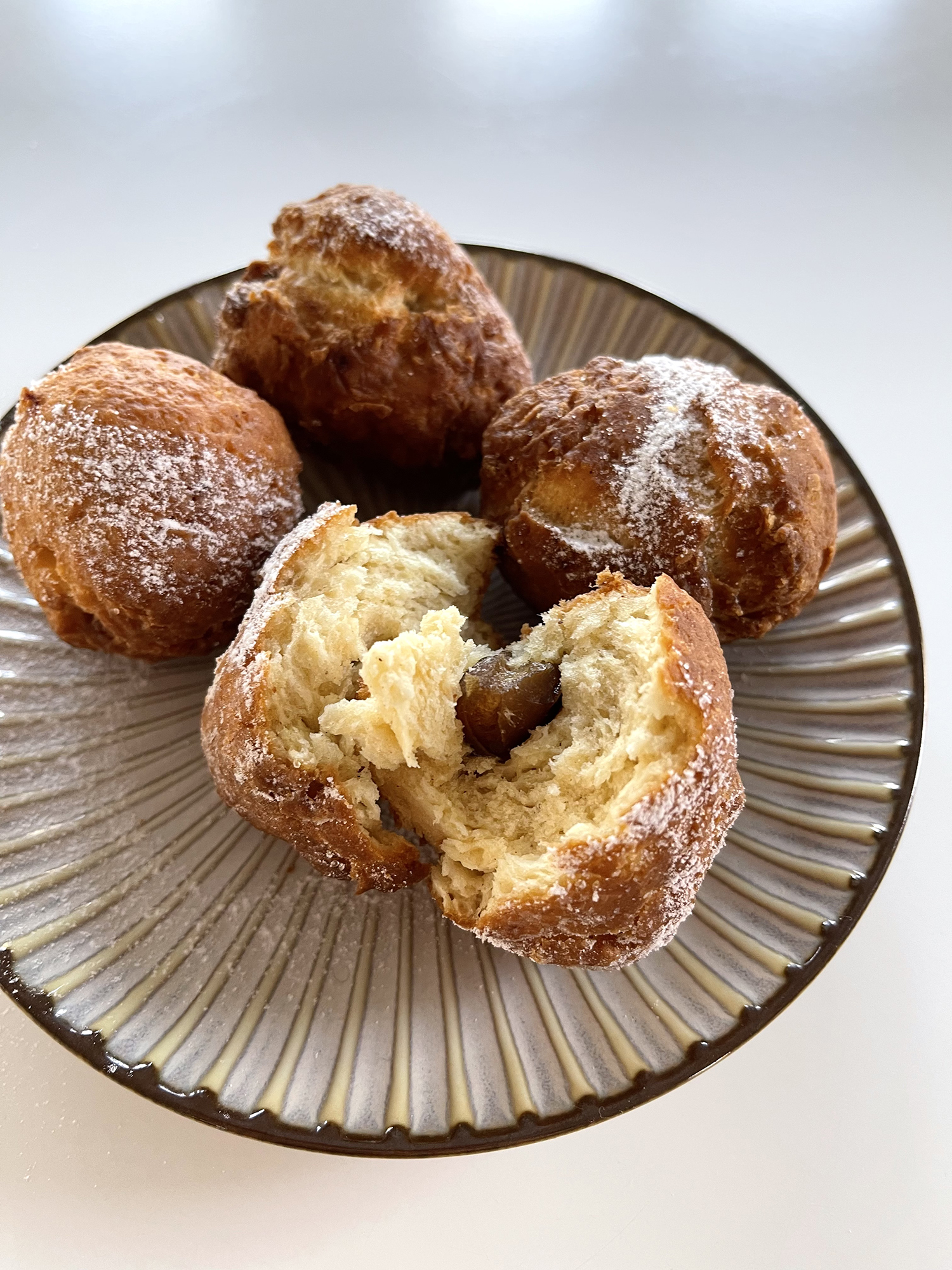 Old Fashioned Dated-Stuffed Doughnuts