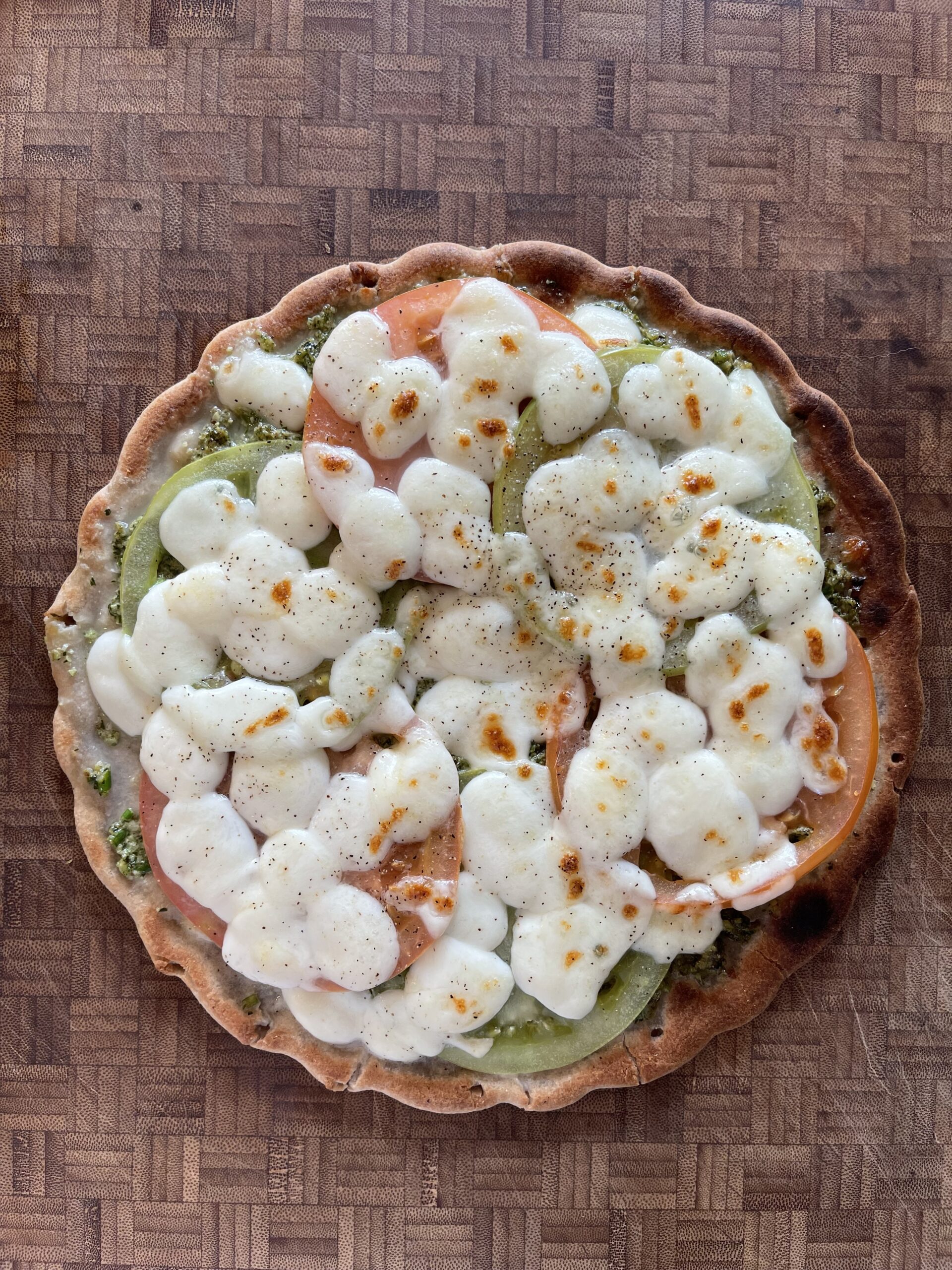 Garlic Scape Pesto Pizza