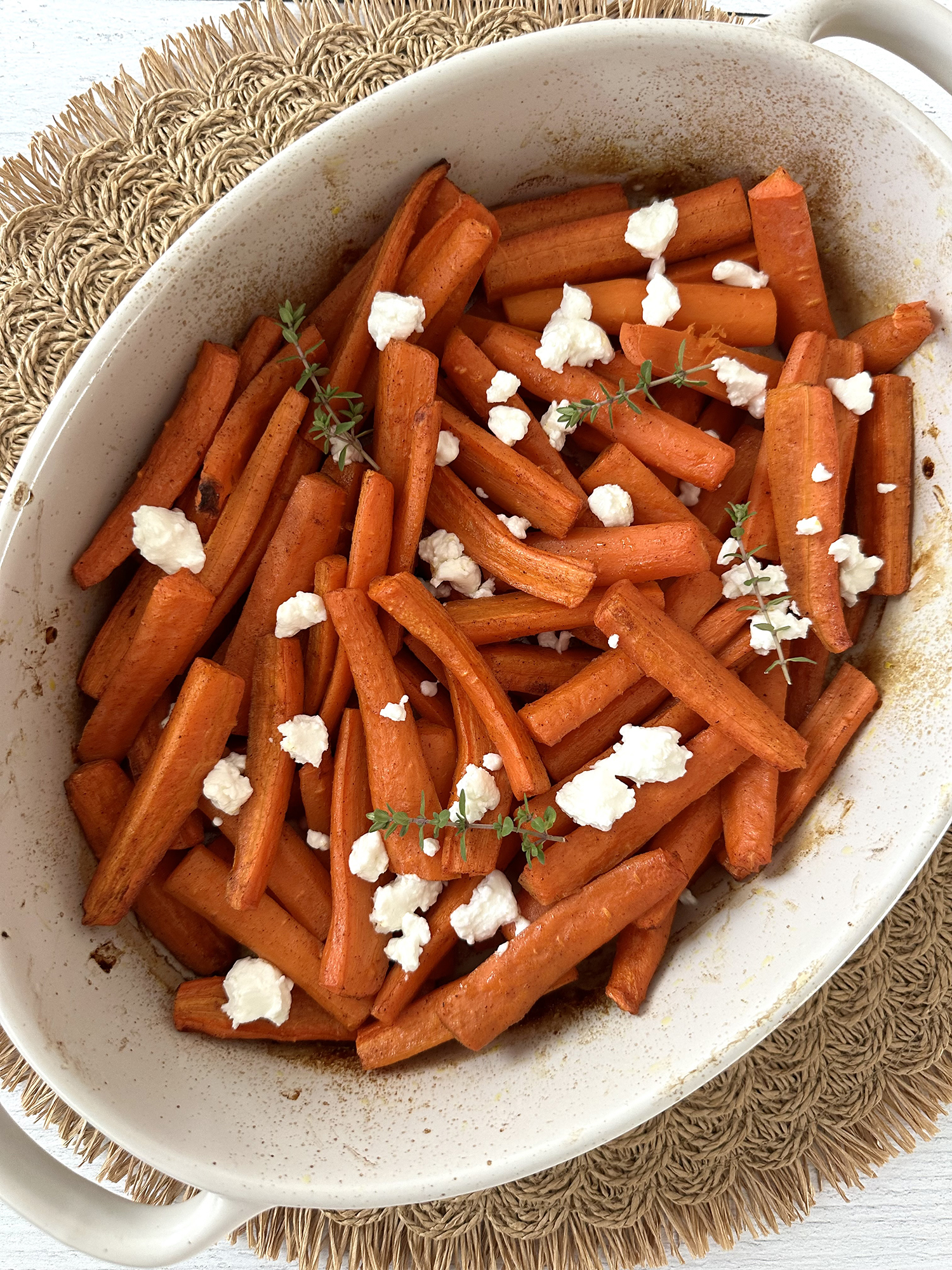 Roasted Carrots with Cinnamon and Goat Cheese