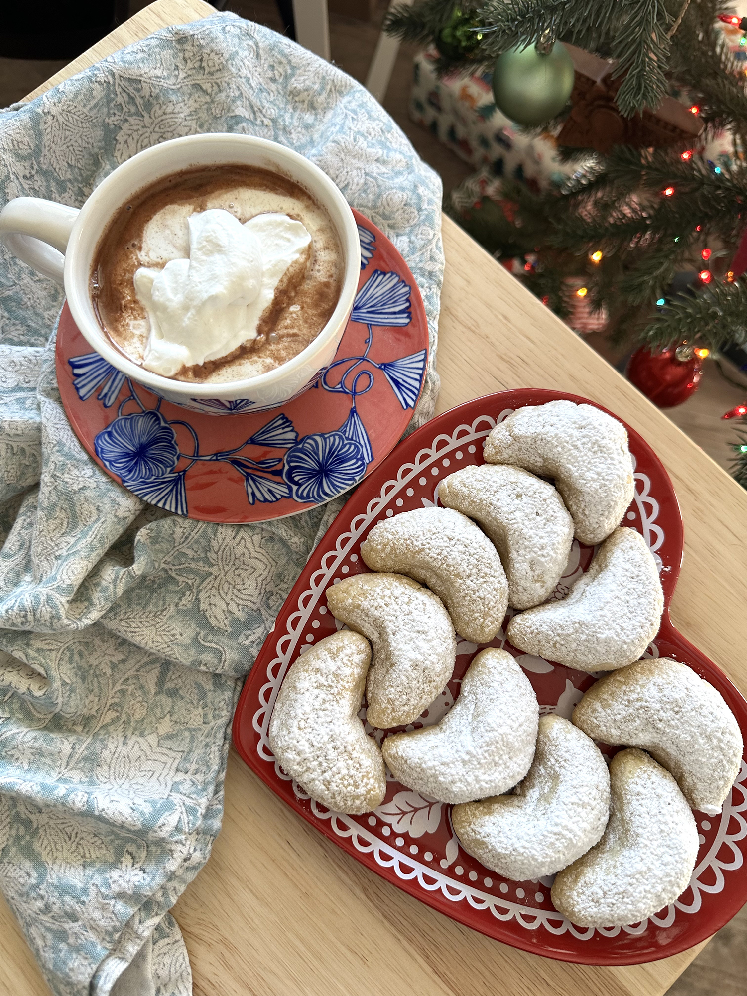 Almond Crescent Cookies with Viennese Hot Chocolate